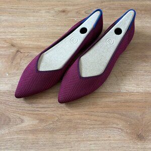 Rothy’s The Point II Ballet Flat Shoes Berry Lattice Stitch Women’s Size 9